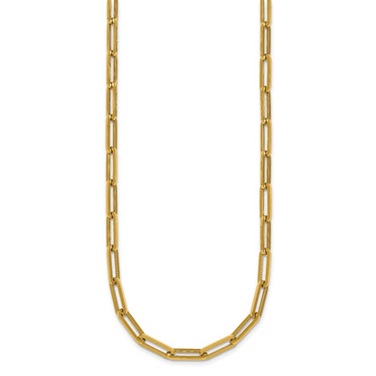 14k Polished 4.3mm Paperclip Link 18 inch Necklace