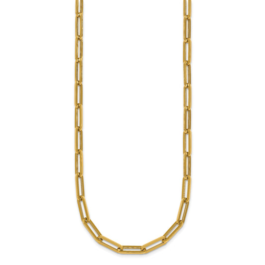 14k Polished 4.3mm Paperclip Link 18 inch Necklace