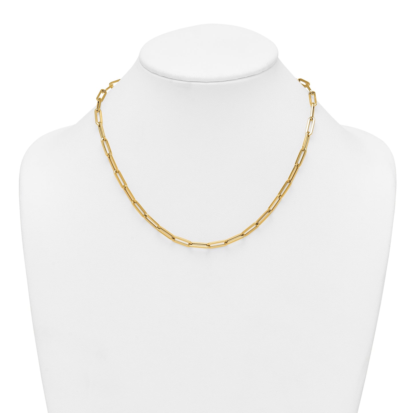 14k Polished 4.3mm Paperclip Link 18 inch Necklace