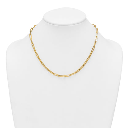 14k Polished 4.3mm Paperclip Link 18 inch Necklace