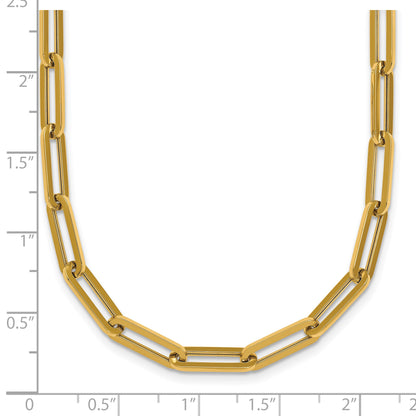 14k Polished 4.3mm Paperclip Link 18 inch Necklace