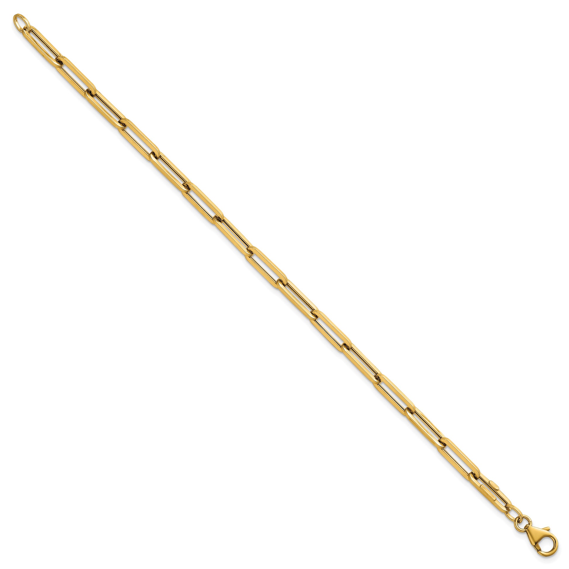 14k Polished 4.3mm Paperclip Link 7.5 inch Bracelet