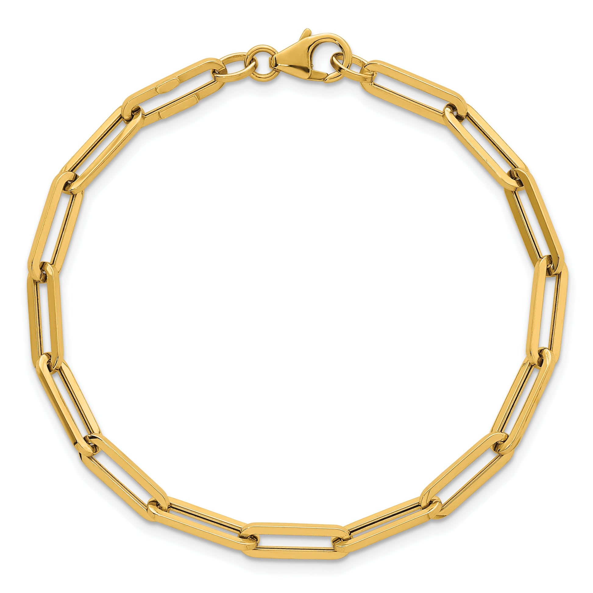 14k Polished 4.3mm Paperclip Link 7.5 inch Bracelet