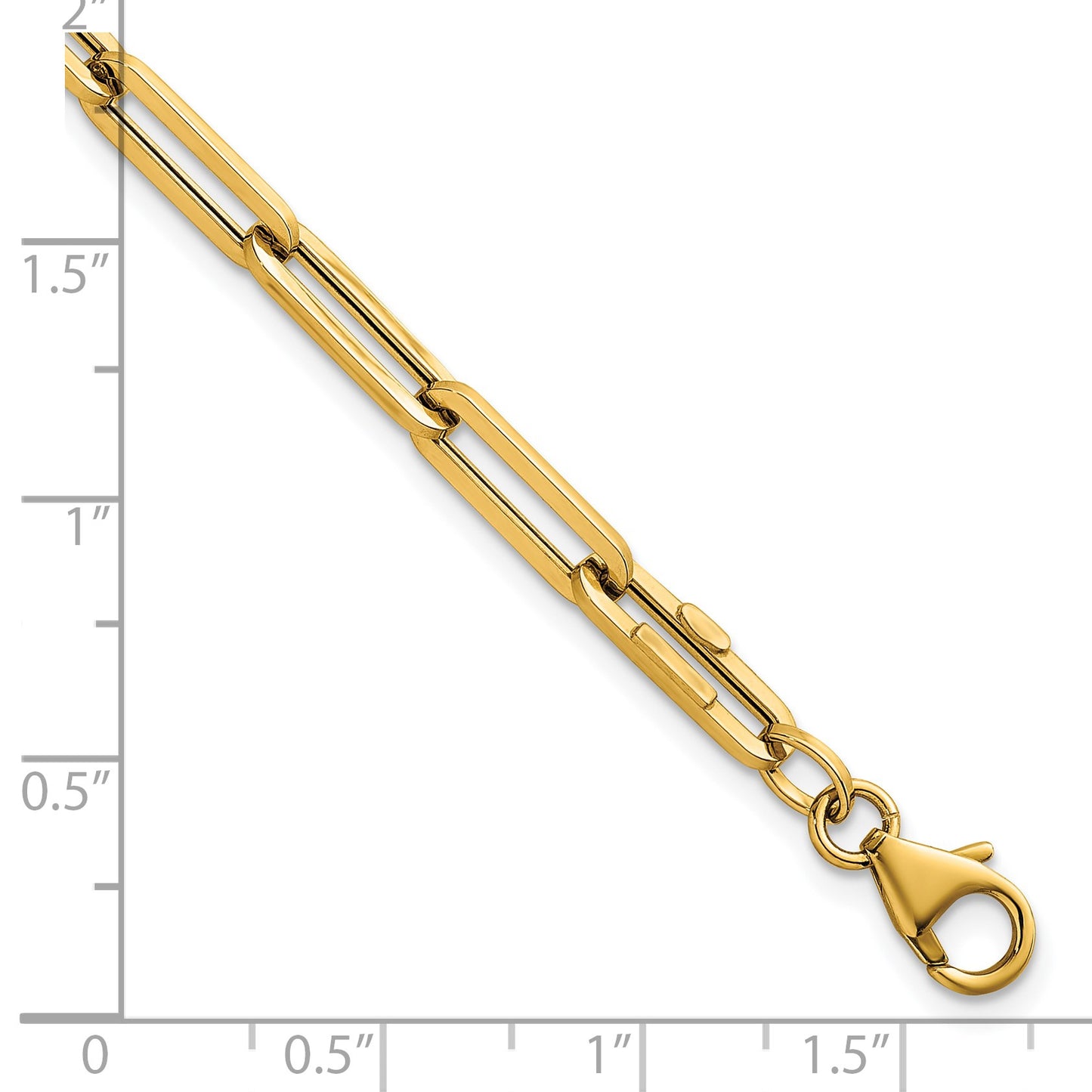 14k Polished 4.3mm Paperclip Link 7.5 inch Bracelet