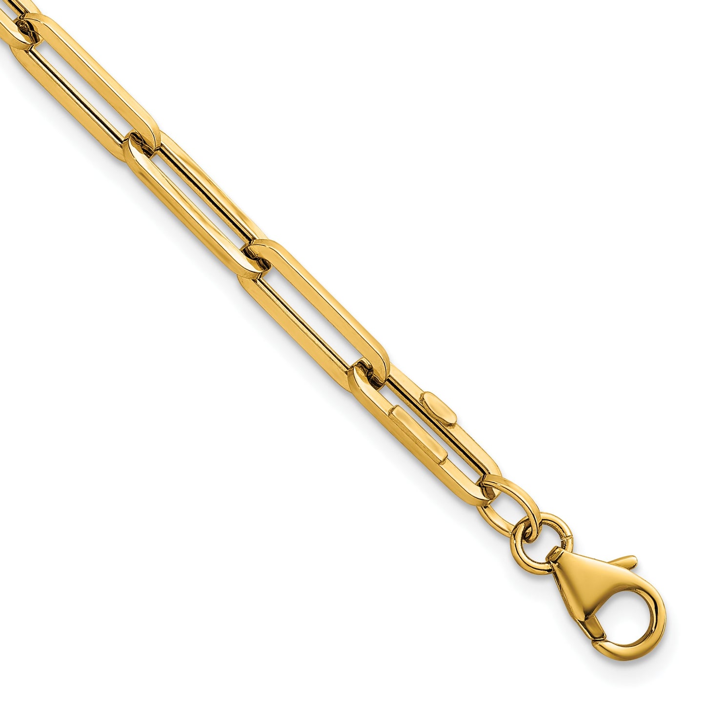 14k Polished 4.3mm Paperclip Link 7.5 inch Bracelet