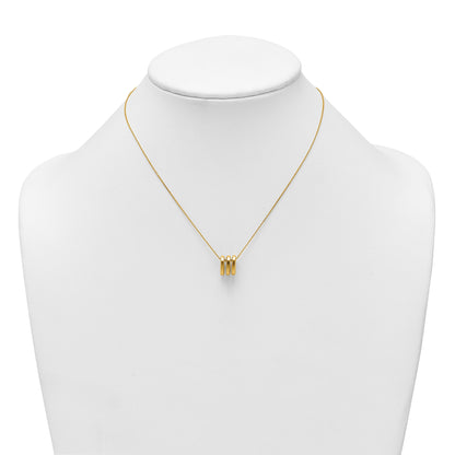 14k Polished 3 Oval Rings 16 inch Necklace Plus 2 inch Extender