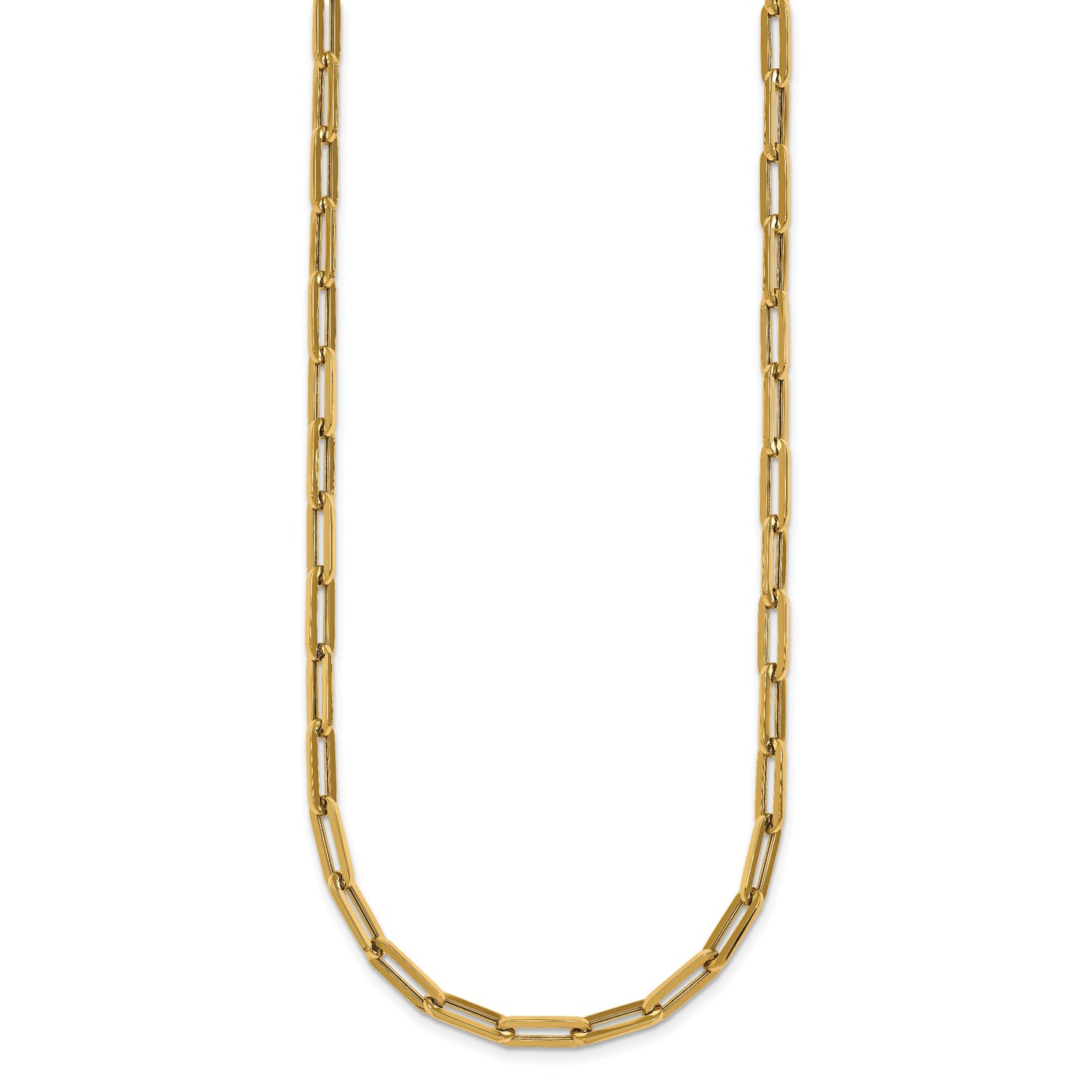 14k Polished 4mm Paperclip Link 18 inch Necklace