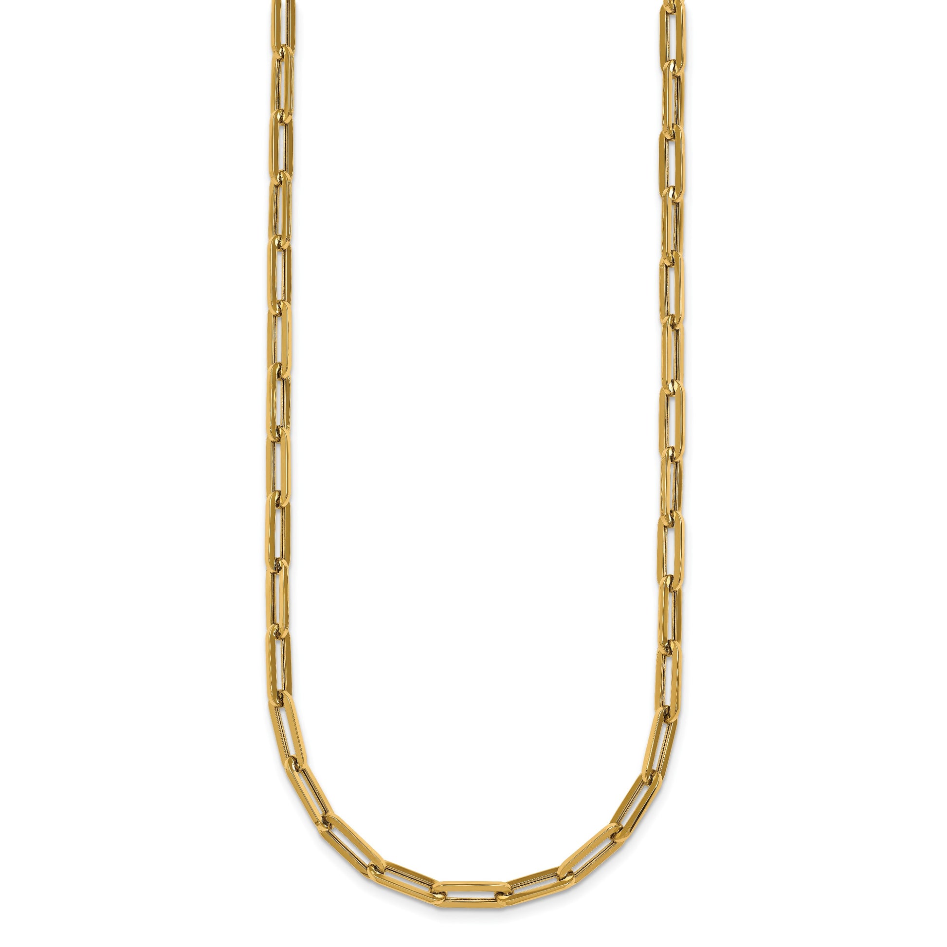 14k Polished 4mm Paperclip Link 18 inch Necklace