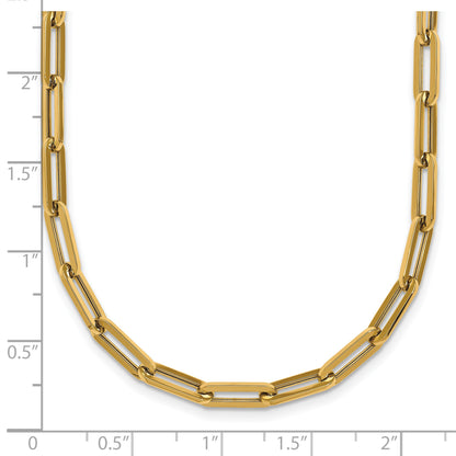 14k Polished 4mm Paperclip Link 18 inch Necklace