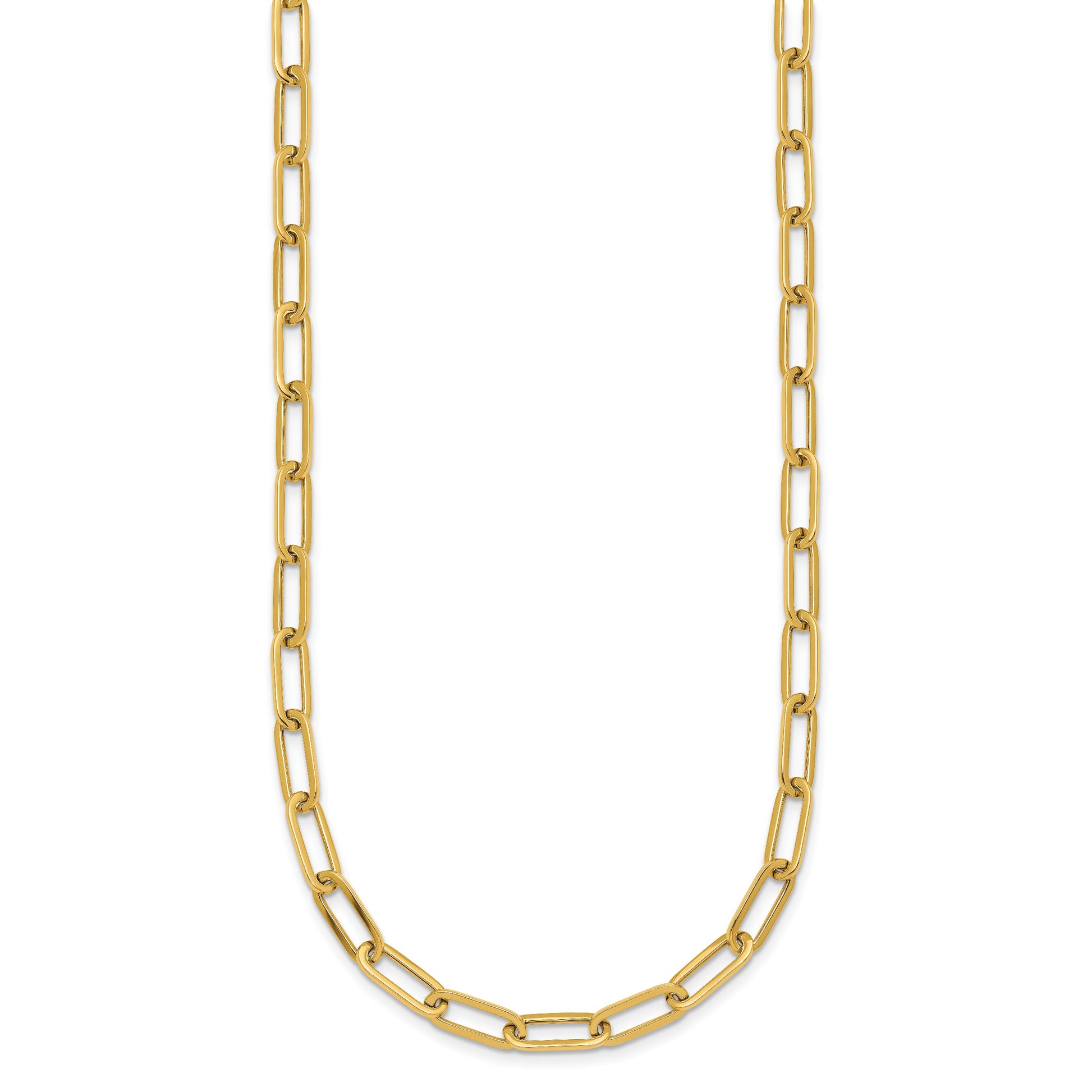 14k Polished 4.75mm Paper Clip Link 18 inch Necklace