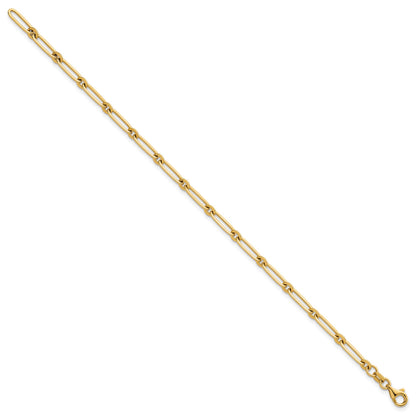 14k Polished 3.75mm Paperclip and Round Link 7.25 inch Bracelet