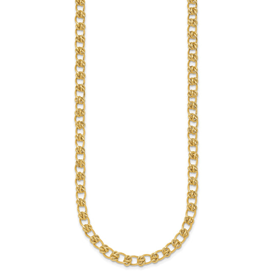 14K Polished and Textured 5.0mm Fancy Knot Link 7.5 Inch Bracelet