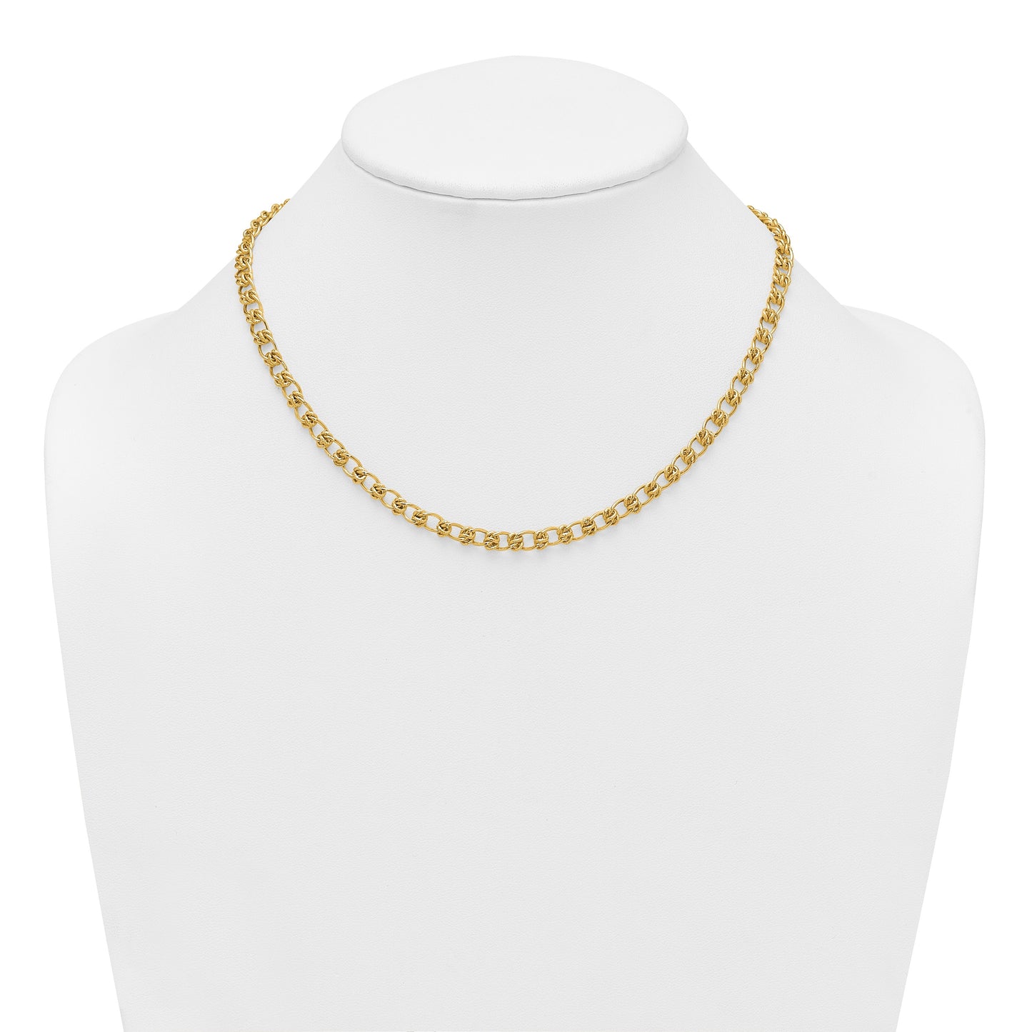 14K Polished and Textured 5.0mm Fancy Knot Link 7.5 Inch Bracelet