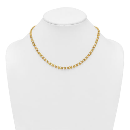 14K Polished and Textured 5.0mm Fancy Knot Link 7.5 Inch Bracelet