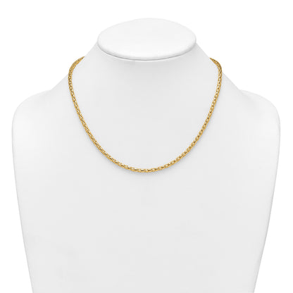 14k Polished 3.5mm Fancy Link 18 inch Necklace