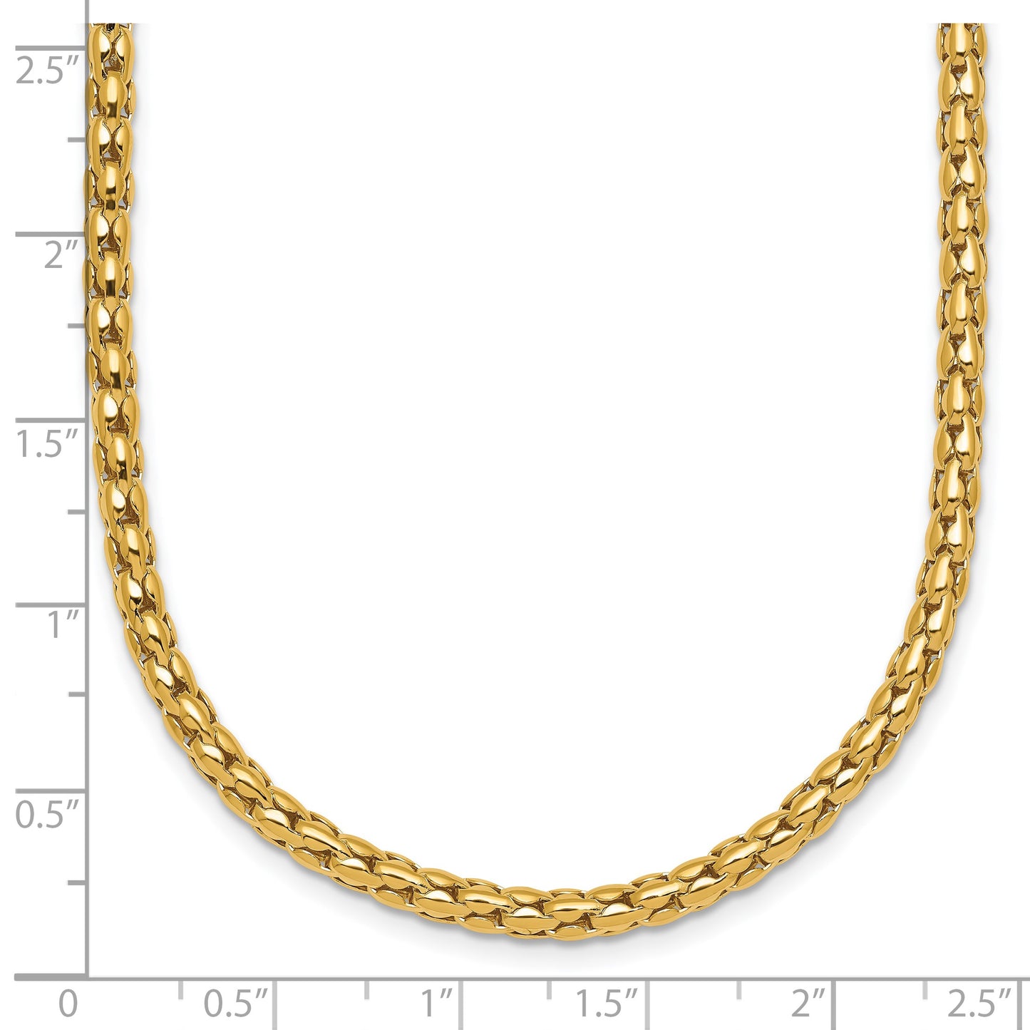 14k Polished 3.5mm Fancy Link 18 inch Necklace
