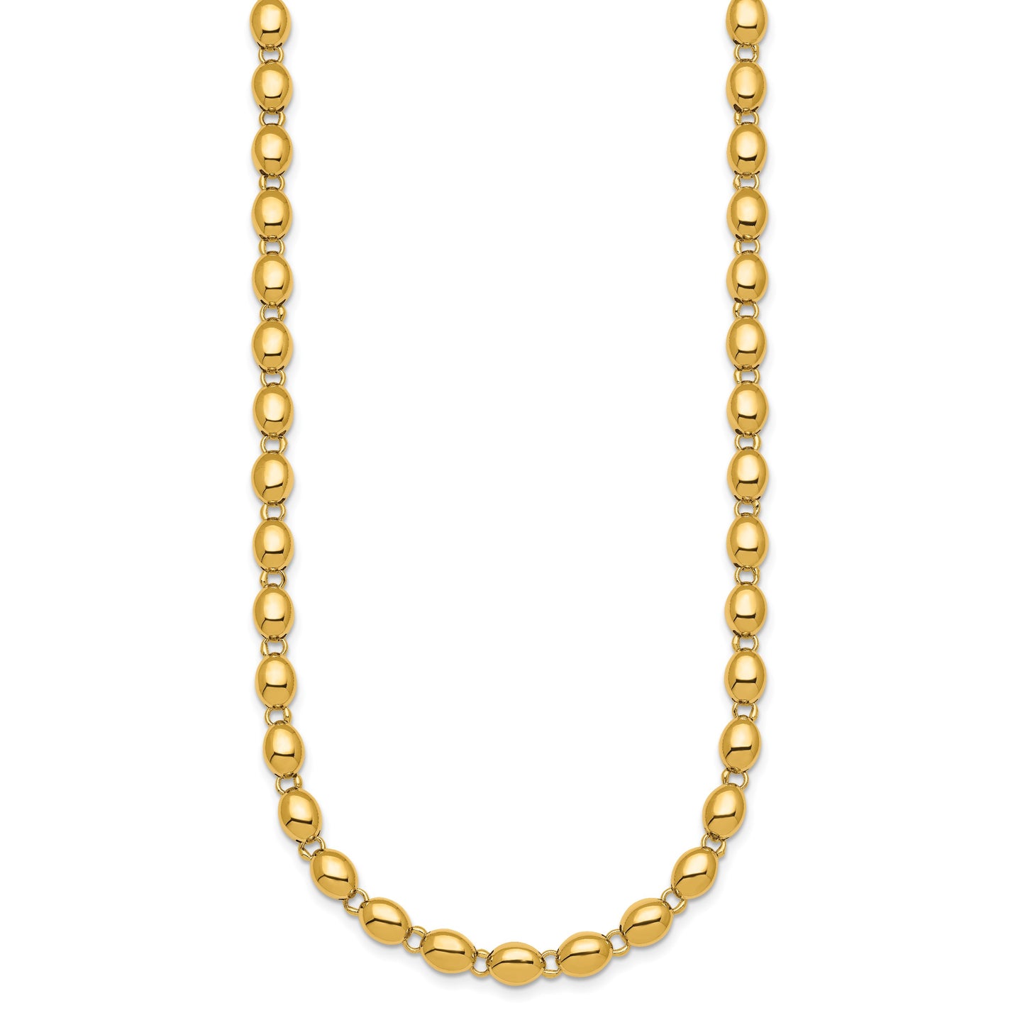 14k Polished 5.25mm Round Fancy Beaded 18 inch Necklace