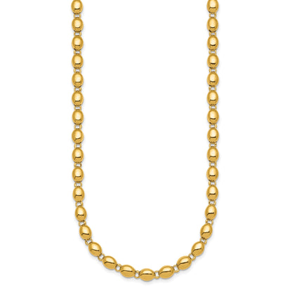 14k Polished 5.25mm Round Fancy Beaded 18 inch Necklace
