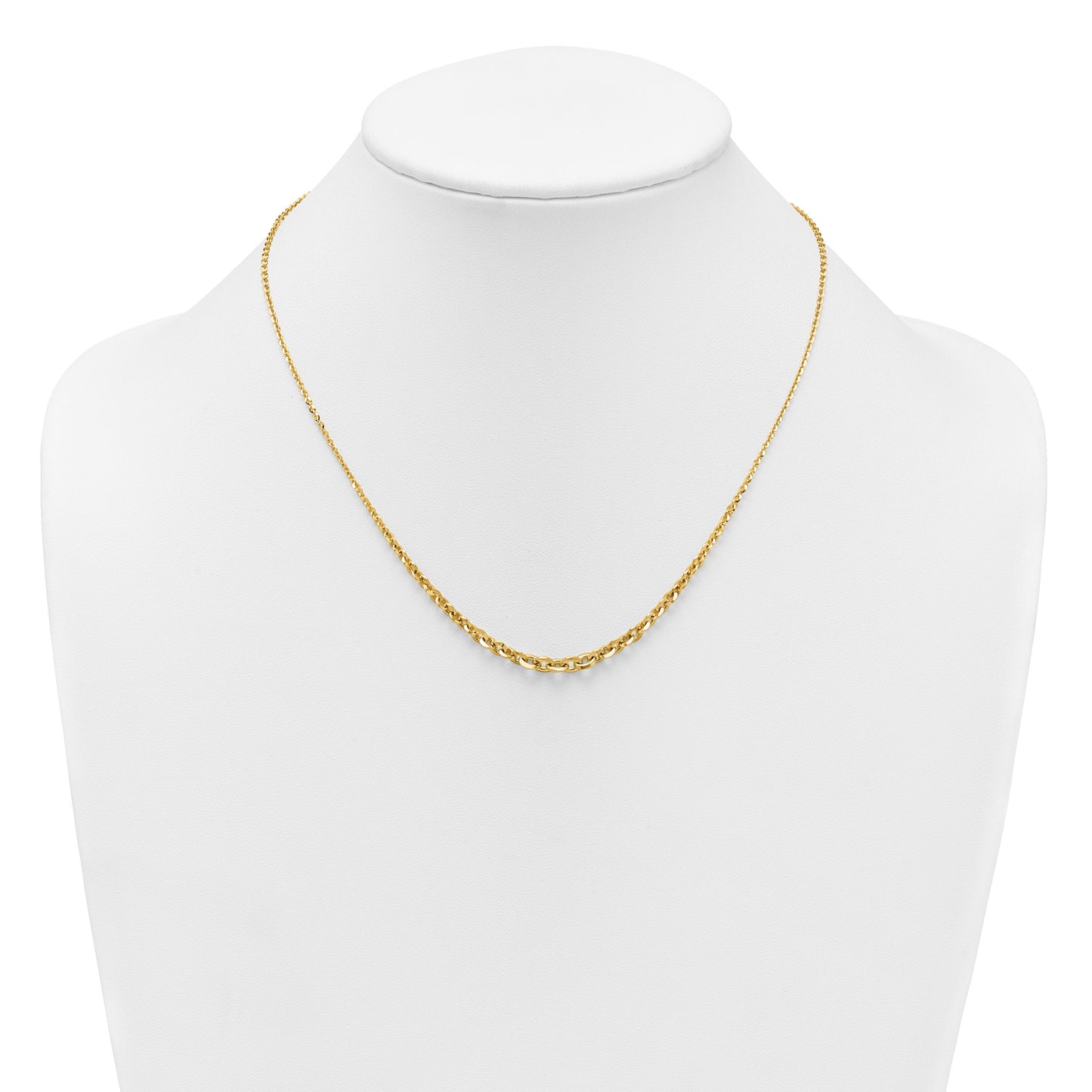 14k Polished Fancy Graduated Cable Link 18 inch Necklace