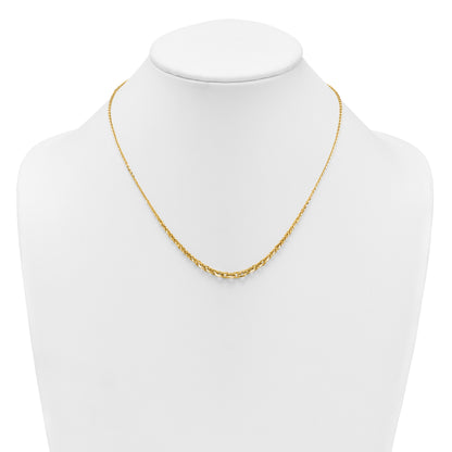 14k Polished Fancy Graduated Cable Link 18 inch Necklace