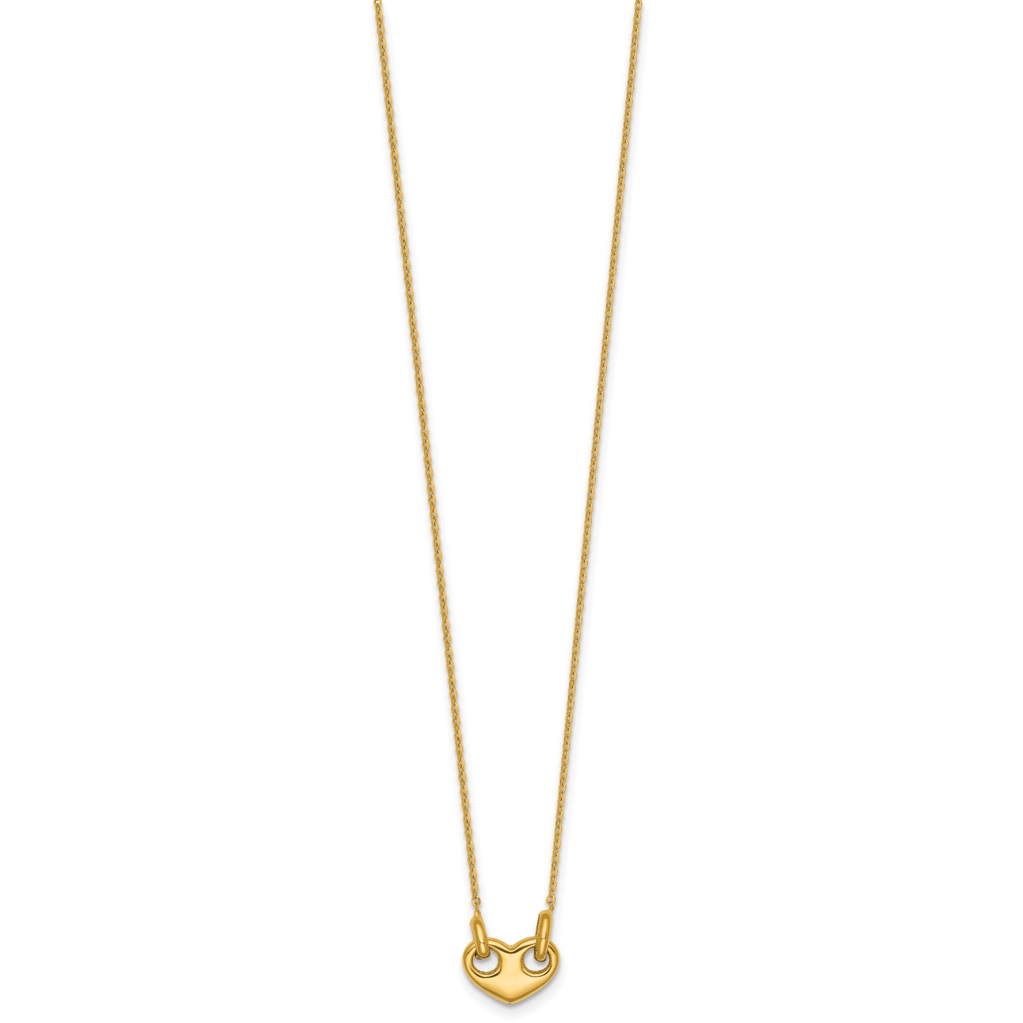 14k Polished Heart 18 inch Necklace