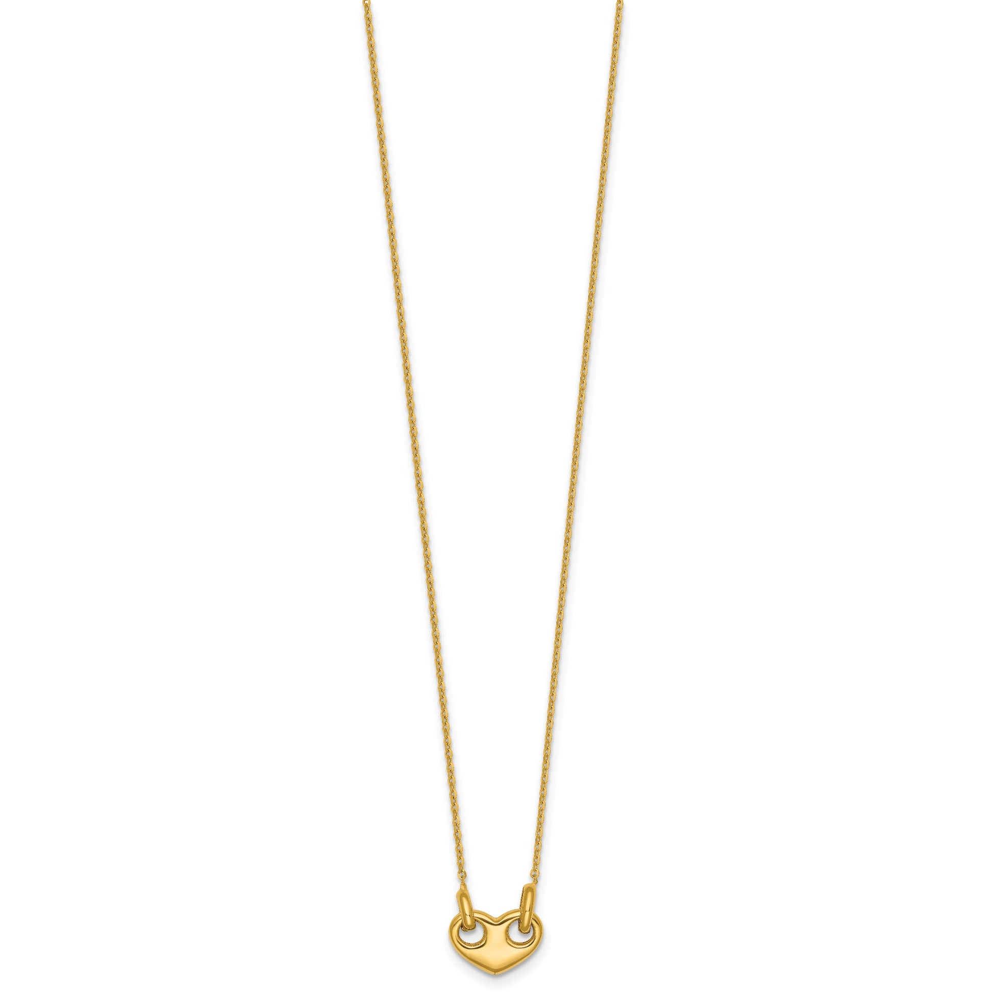14k Polished Heart 18 inch Necklace