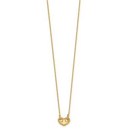 14k Polished Heart 18 inch Necklace