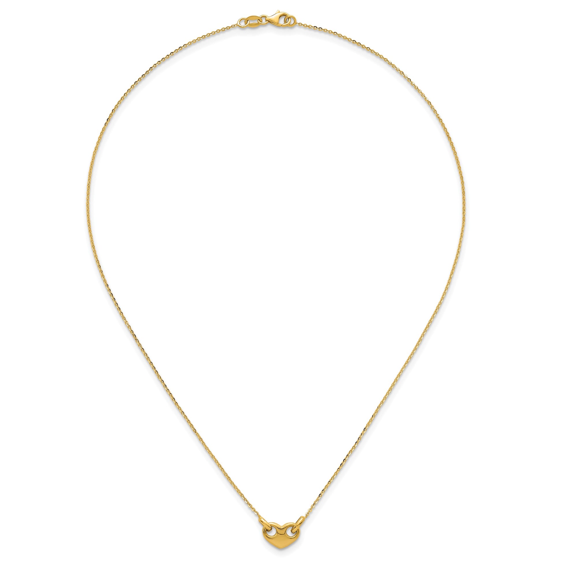 14k Polished Heart 18 inch Necklace