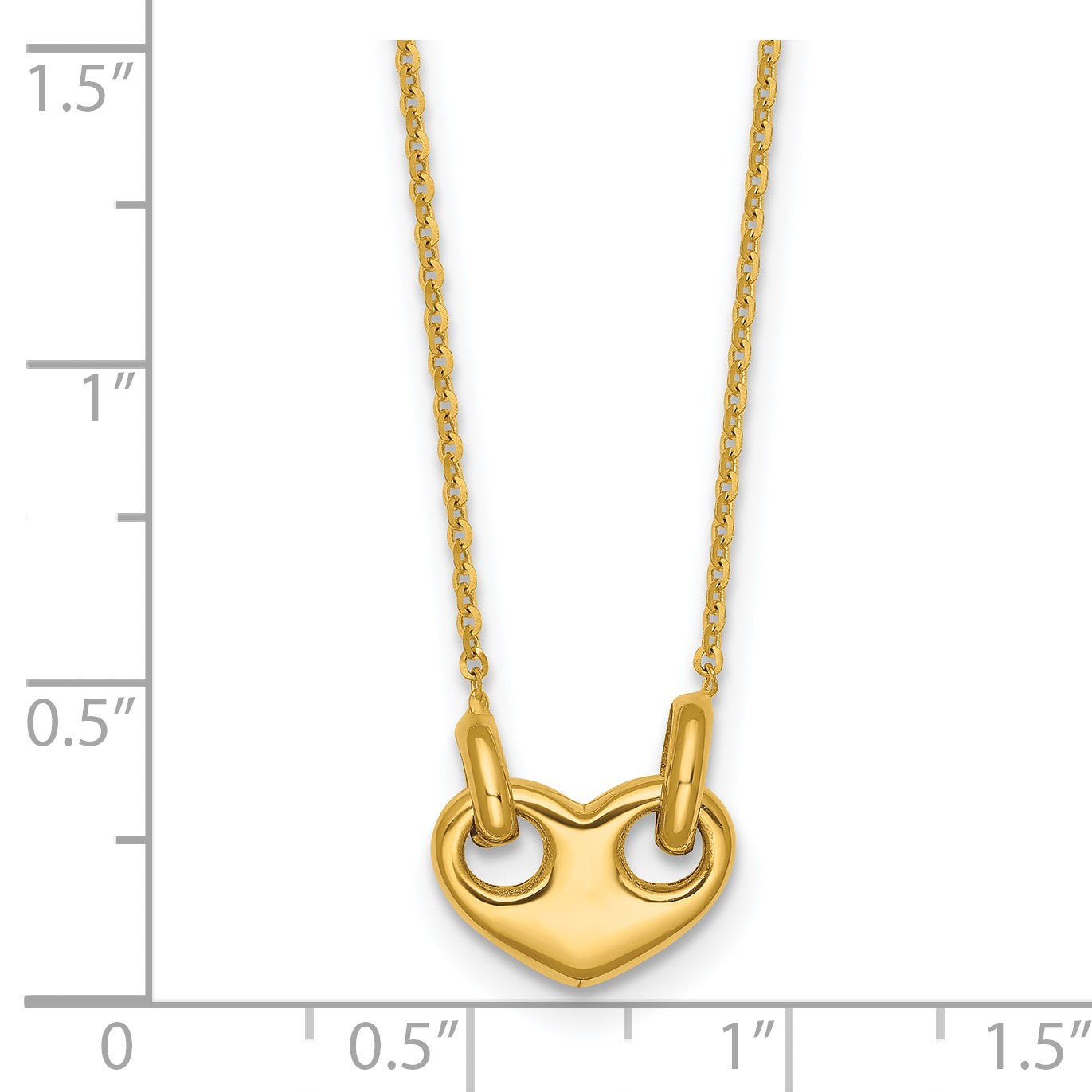 14k Polished Heart 18 inch Necklace