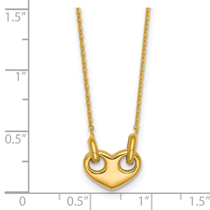 14k Polished Heart 18 inch Necklace