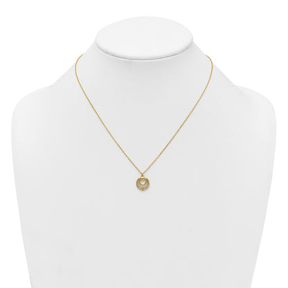 14k Polished and Textured Fancy Circles 17 inch Necklace