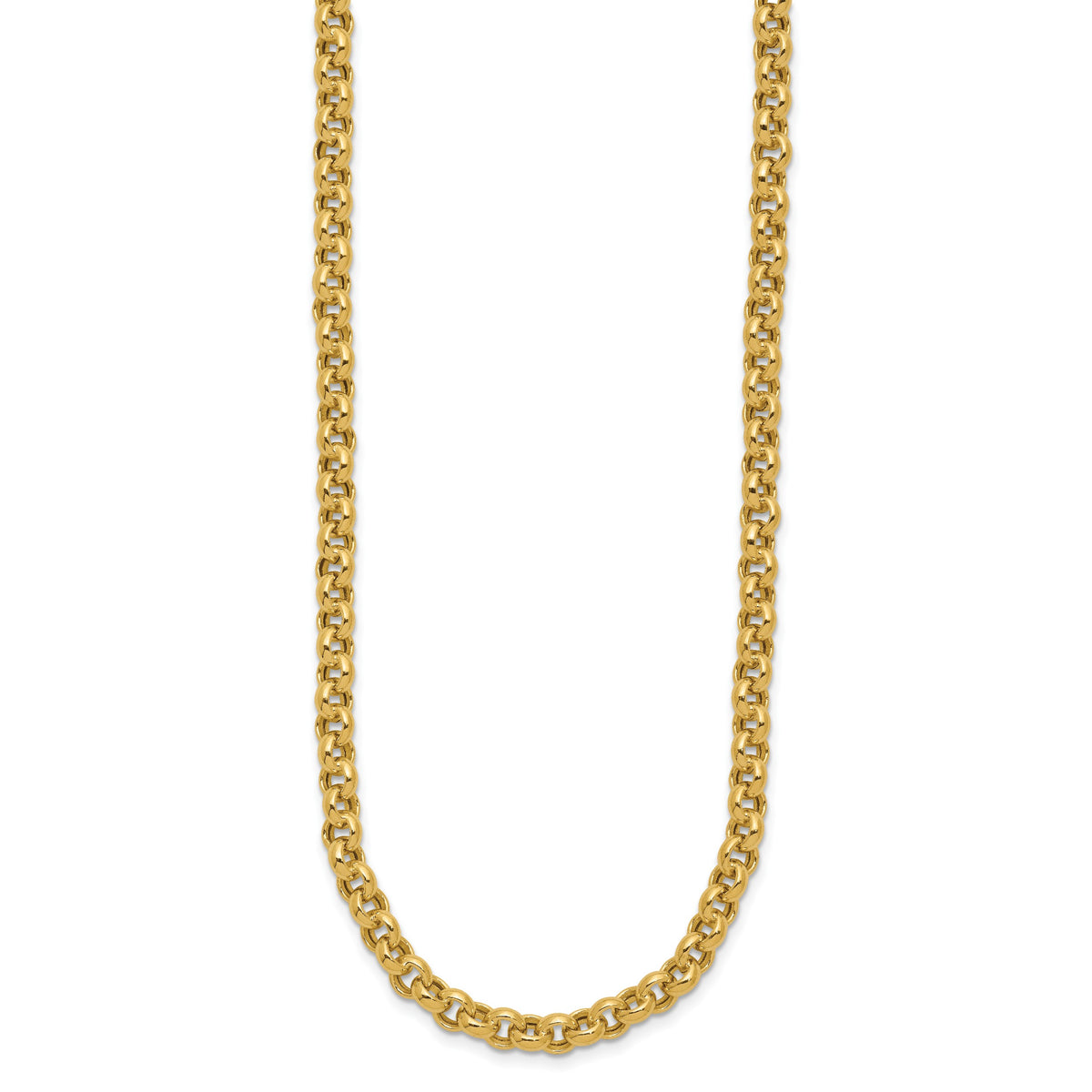 14k Polished Fancy 5mm Rolo Link 18 inch Necklace