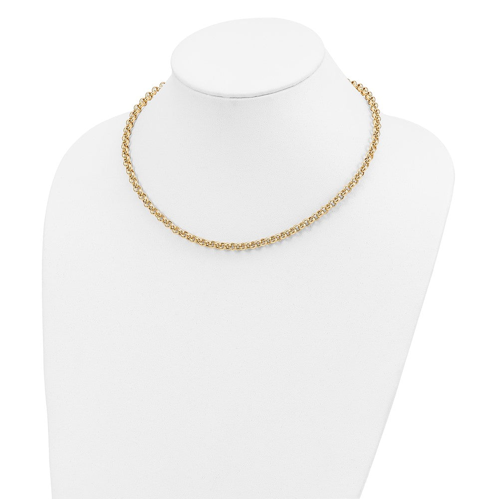 14k 18in 5mm Polished Fancy Rolo Link Necklace