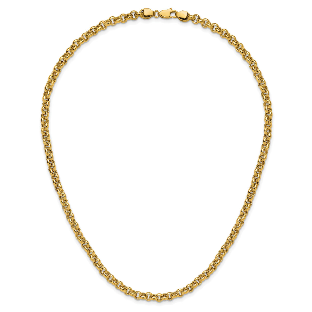 14k Polished Fancy 5mm Rolo Link 18 inch Necklace