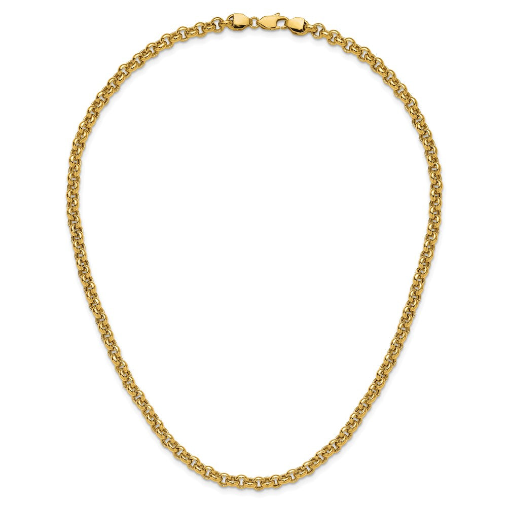 14k 18in 5mm Polished Fancy Rolo Link Necklace