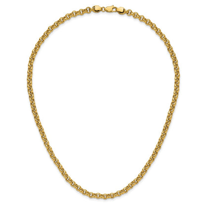 14k 18in 5mm Polished Fancy Rolo Link Necklace