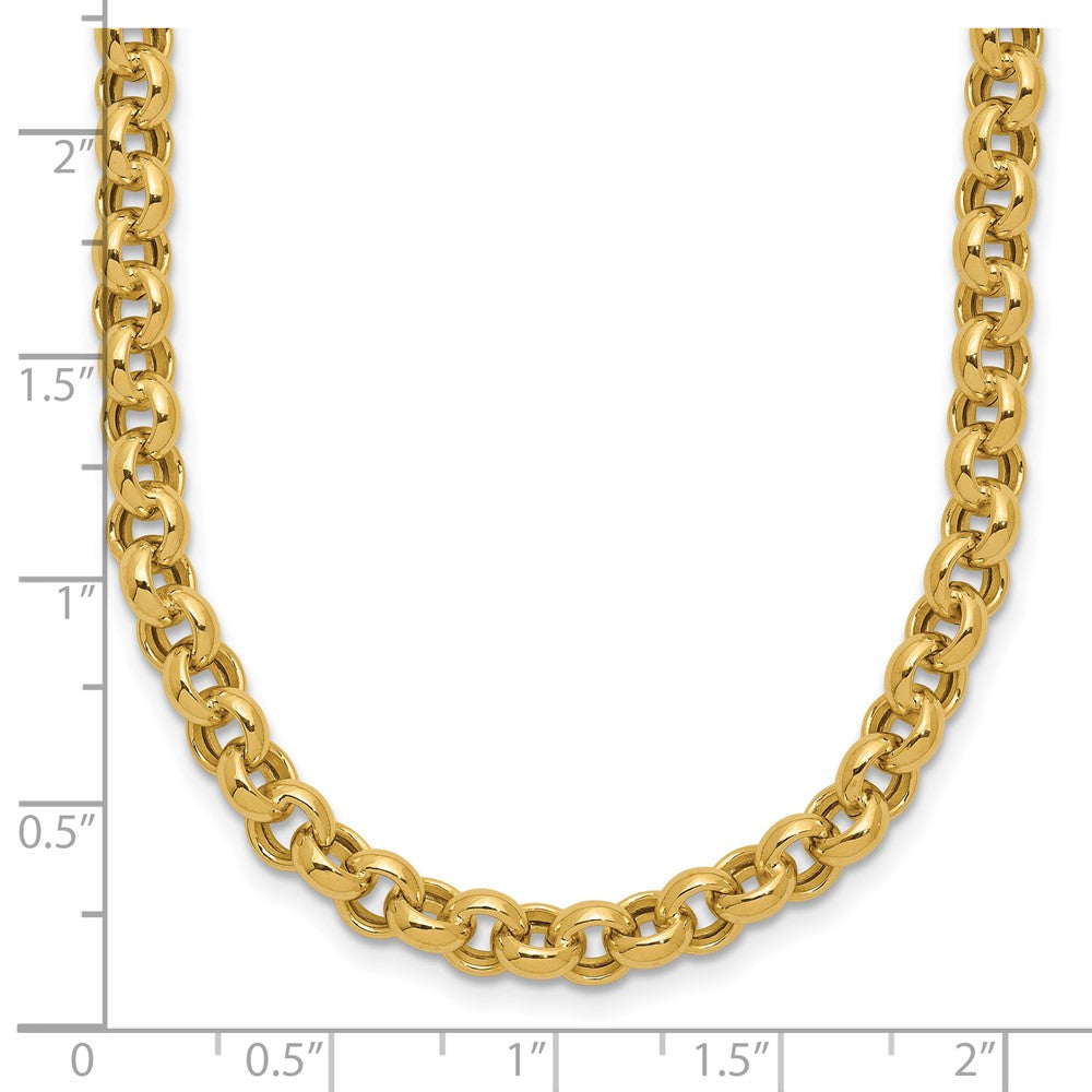 14k 18in 5mm Polished Fancy Rolo Link Necklace