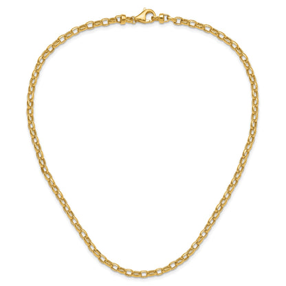 14k Polished 4.5mm Fancy Oval Link 18 inch Necklace