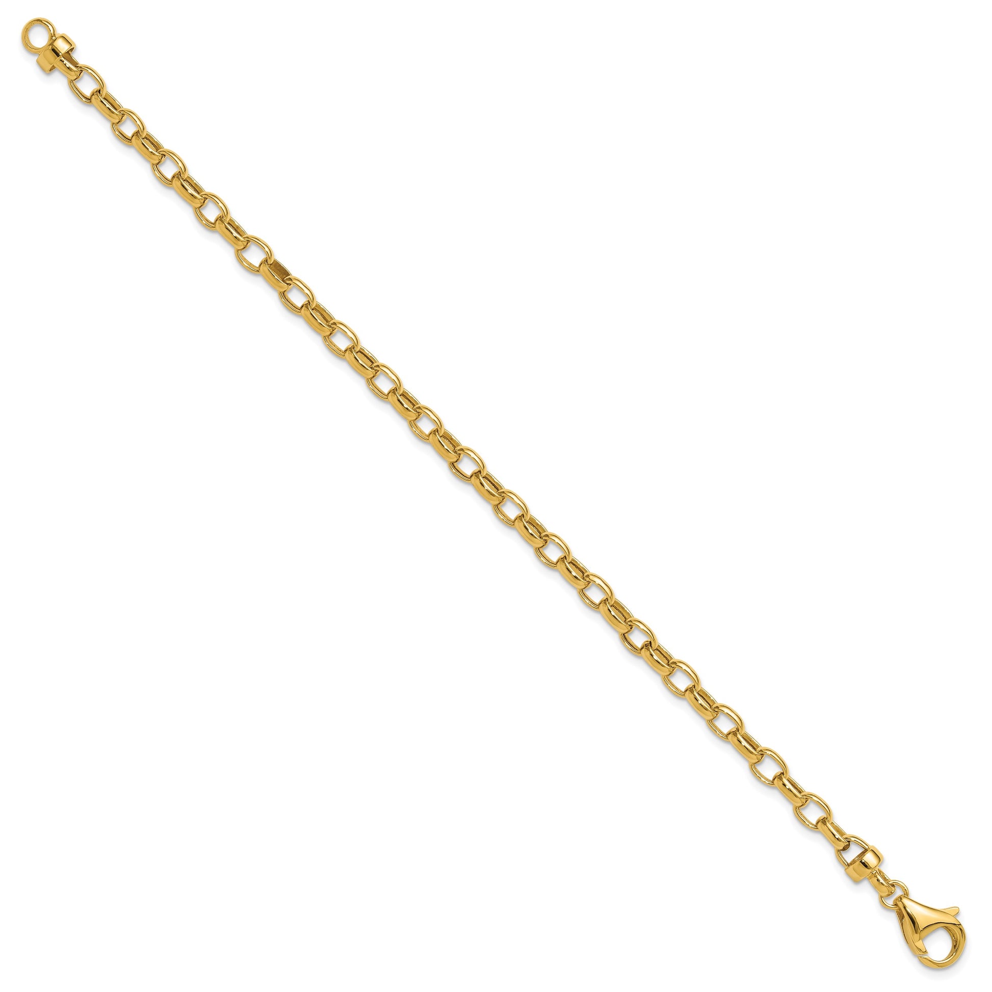 14k Polished 4.5mm Fancy Oval Link 7.5 inch Bracelet