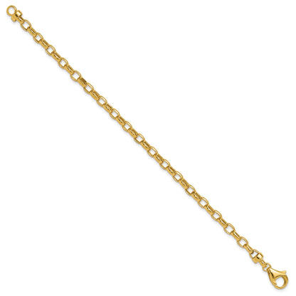 14k Polished 4.5mm Fancy Oval Link 7.5 inch Bracelet