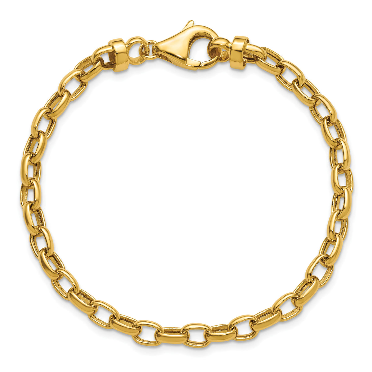 14k Polished 4.5mm Fancy Oval Link 7.5 inch Bracelet