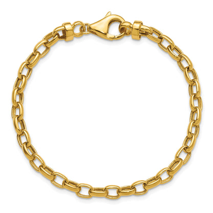 14k Polished 4.5mm Fancy Oval Link 7.5 inch Bracelet
