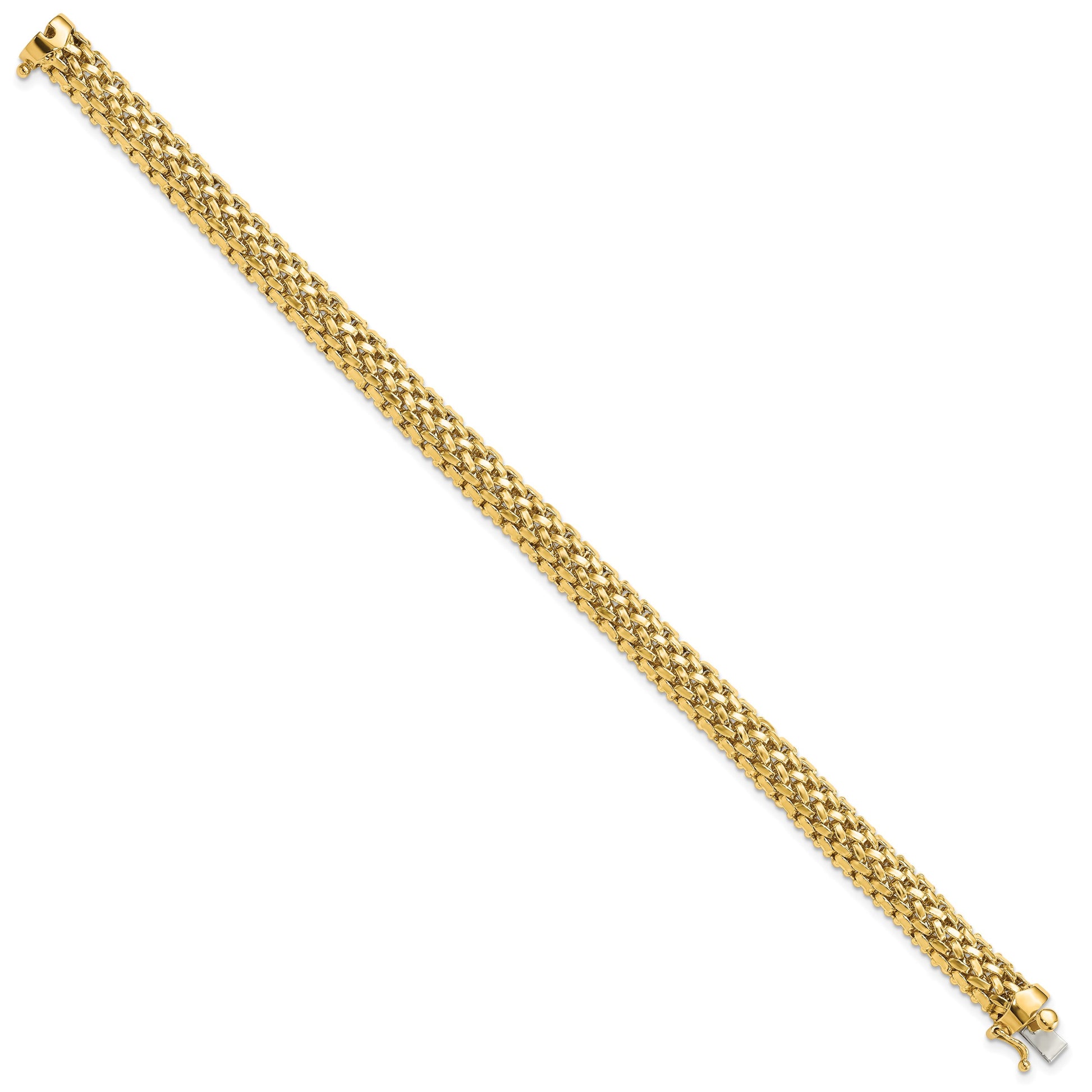 14k Polished 6.75mm Mesh 7.25 inch Bracelet