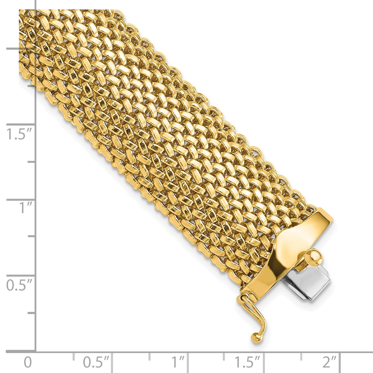 14k Polished 18.75mm Mesh 7.25 inch Bracelet