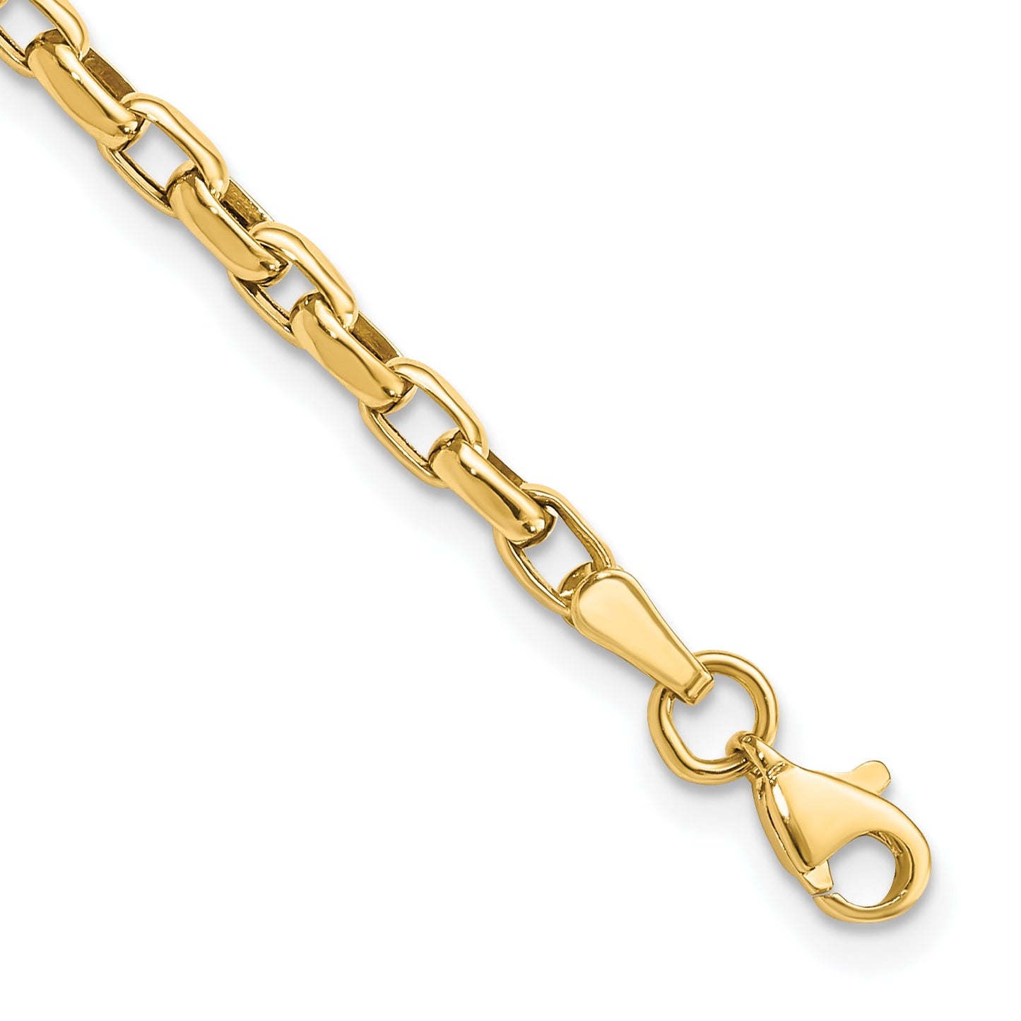 14k Polished 2mm Fancy Cable Link 7.25 inch Bracelet
