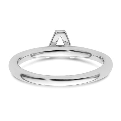 14K White Gold Stackable Diamond Initial A Ring