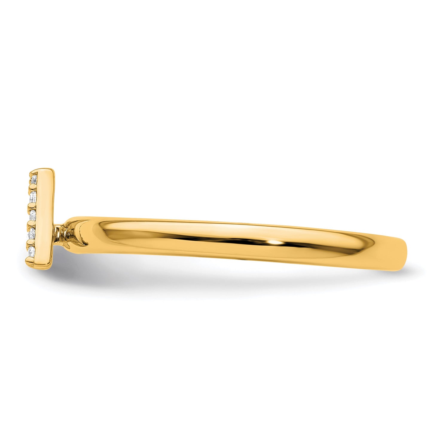 14K Stackable Diamond Initial A Size 7 Ring
