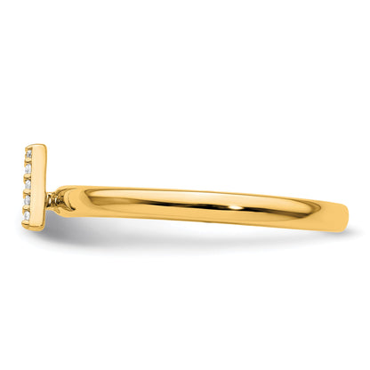 14K Stackable Diamond Initial A Size 7 Ring