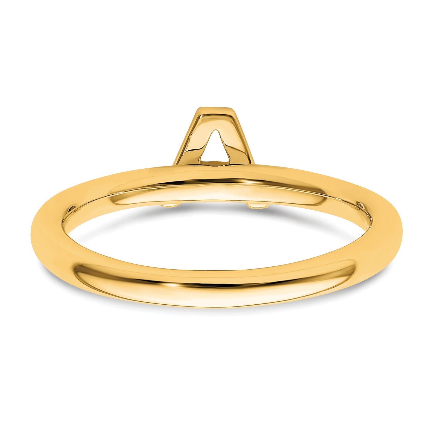 14K Stackable Diamond Initial A Size 7 Ring