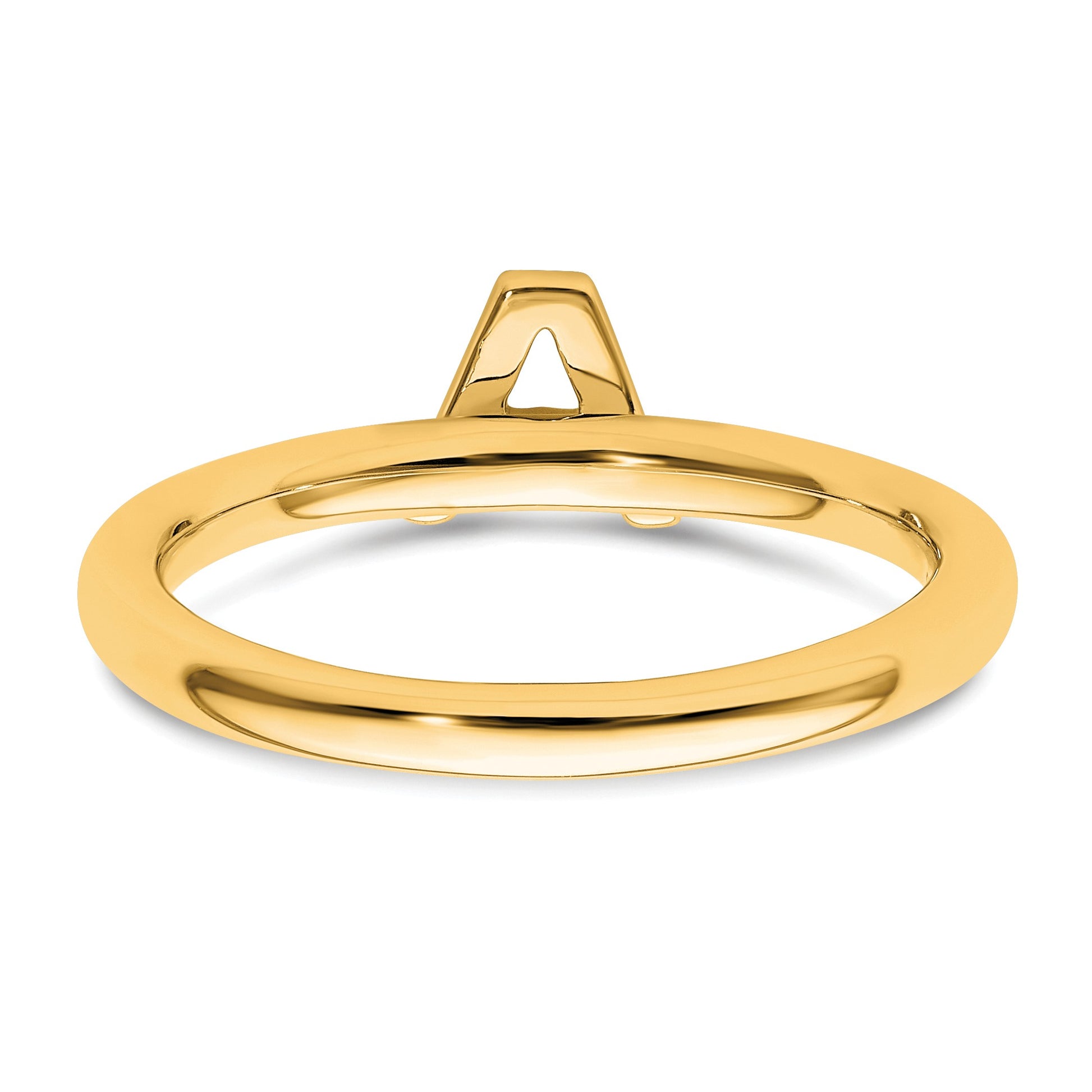 14K Stackable Diamond Initial A Size 7 Ring